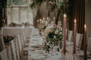 Wedding breakfast set up Great Hall