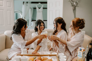Bridal party morning wedding